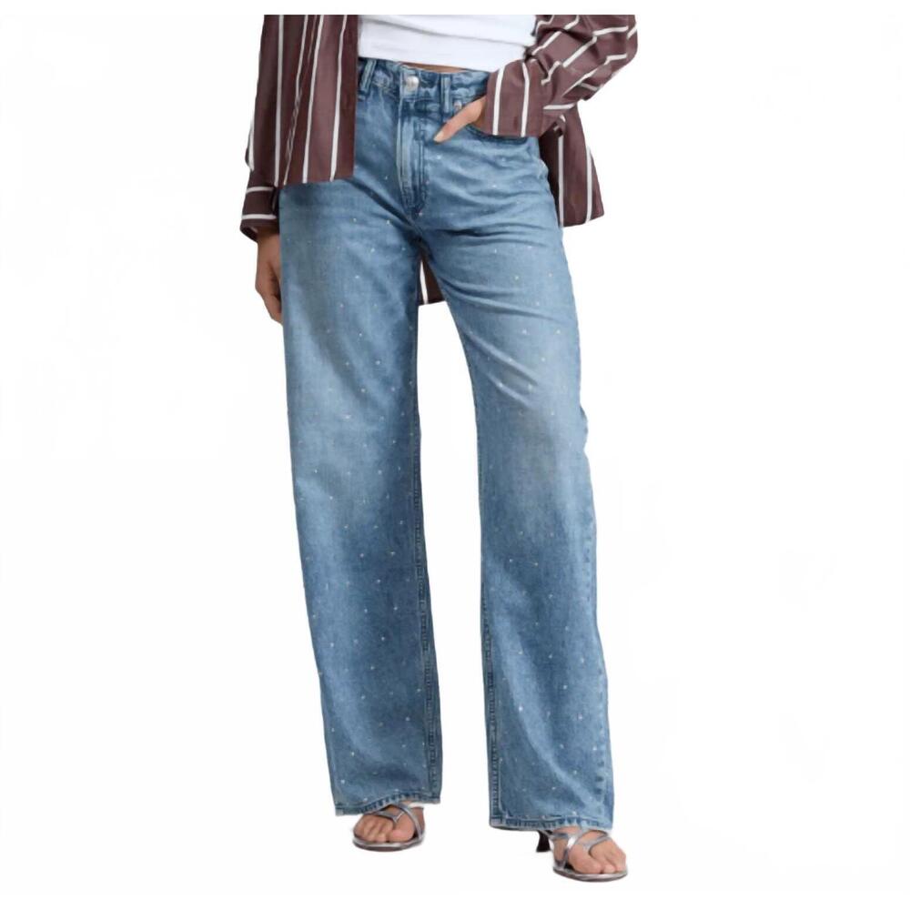 NEW RAG & BONE logan wide jean in blue denim - Picture 3 of 3